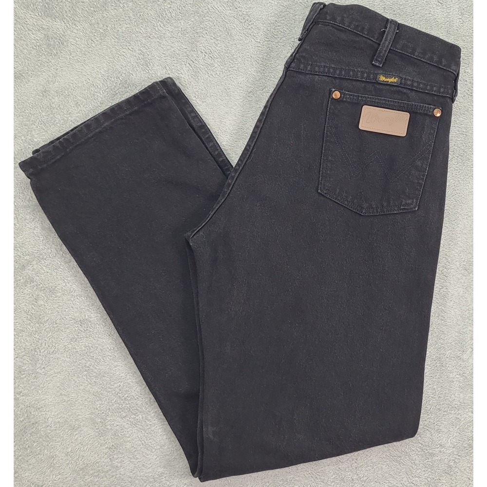 Vintage Wrangler 13MWZWK Cowboy Cut Jeans Mens 35x32 Black Made In USA Straight
